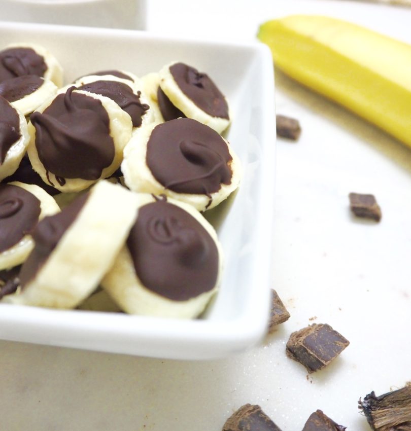 Frozen Dark Chocolate Banana Poppers