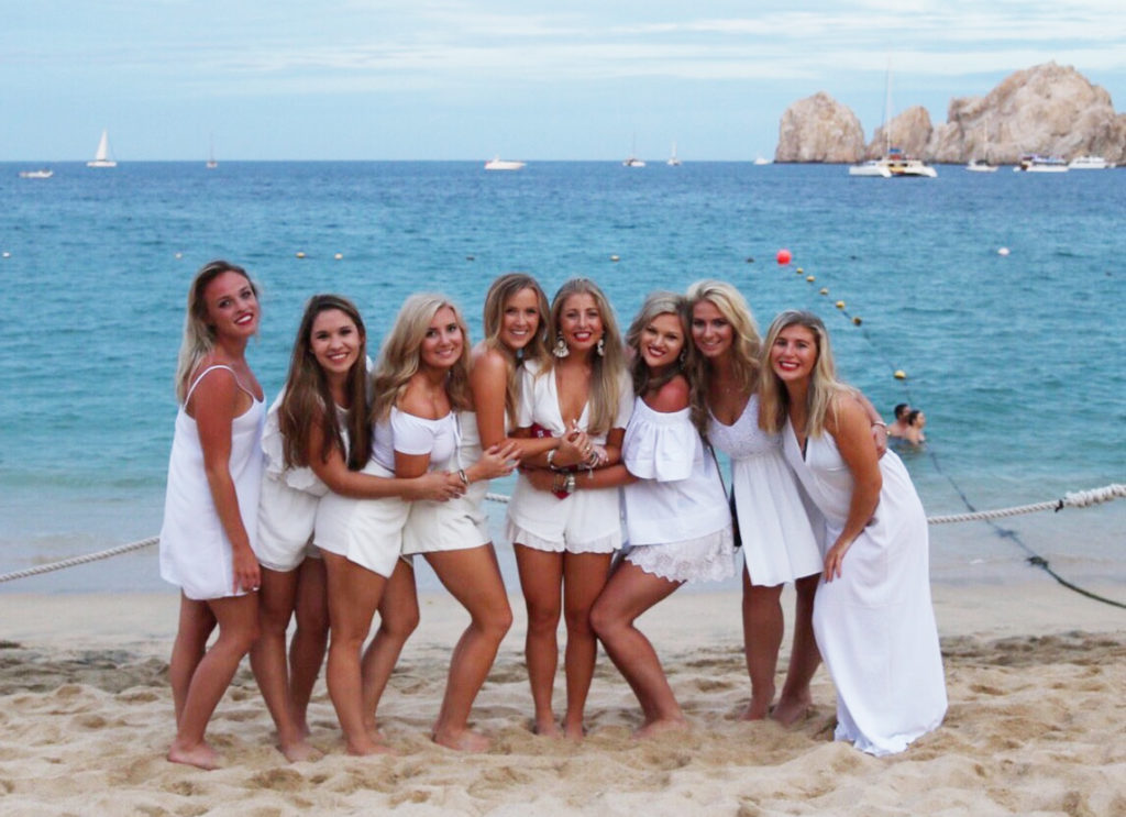 all white bachelorette party