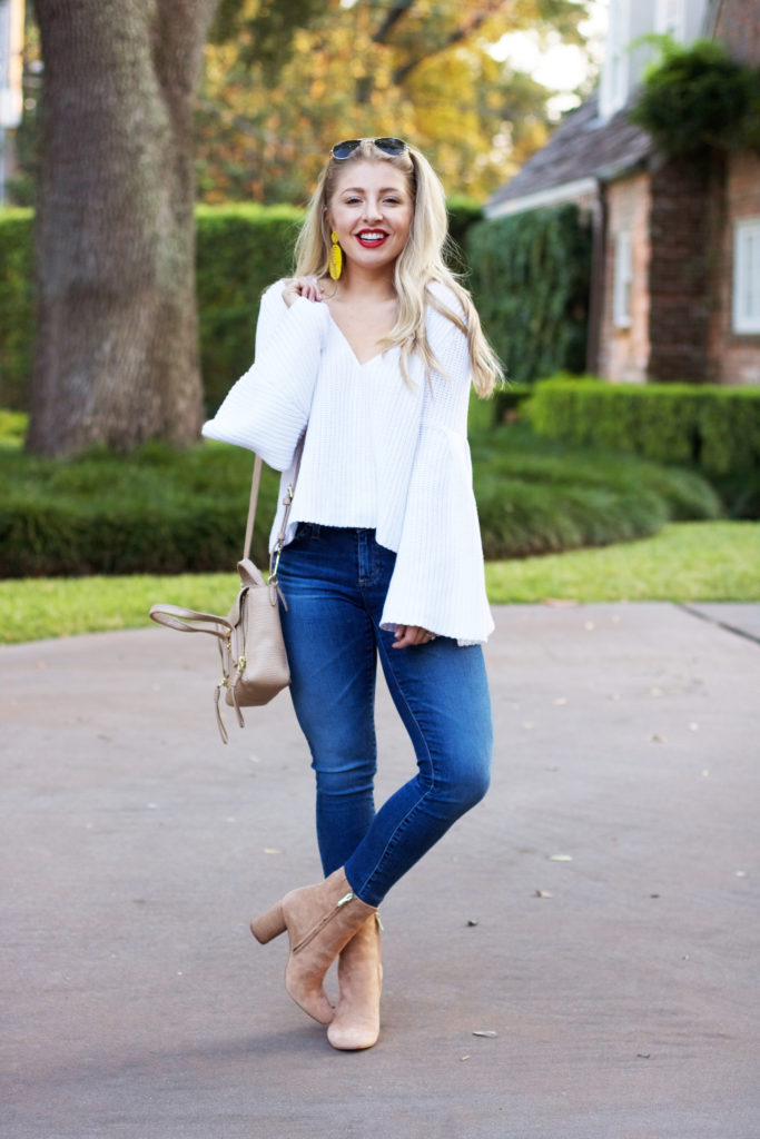 White Fall Sweater Outfit