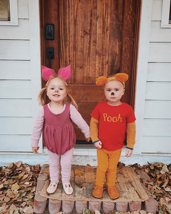 brother sister winnie the poo piglet costume